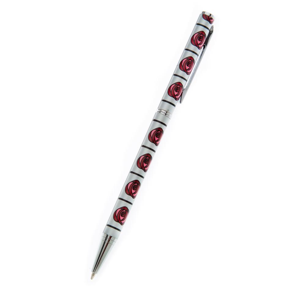 Mackintosh Red Rose and Lattice Slim Ballpoint Pen